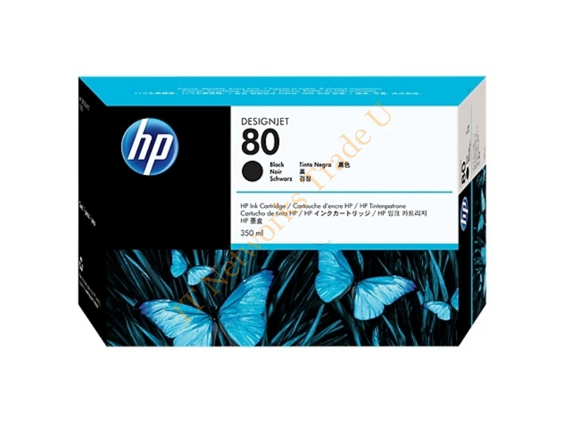 HP C4871A (80) Ink cartridge black, 4.4K pages, 350ml Printer