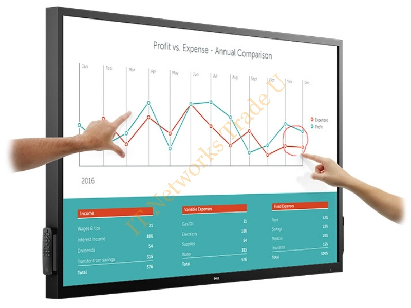 C7017T - DELL C7017T 69.5" 1920 x 1080pixels Multi-touch Black touch screen monitor