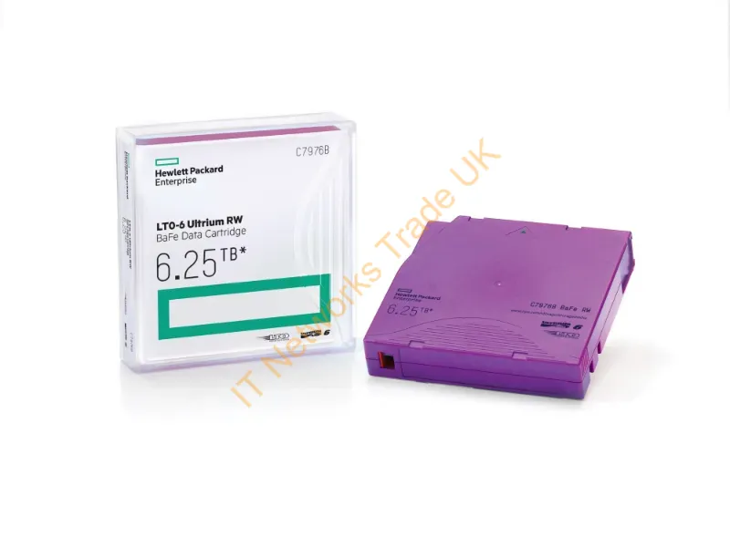 C7976BN HP LTO-6 Ultrium 2.50TB Native / 6.25TB Compressed Metal Particle (MP) RW Tape Data Cartridge Tape Media Storage