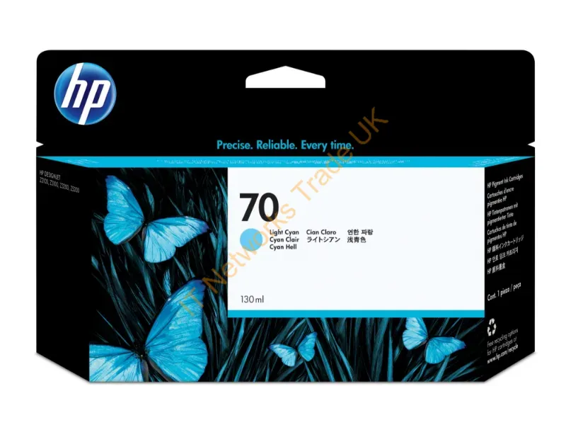 HP C9390A (70) Ink cartridge bright cyan, 130ml Printer