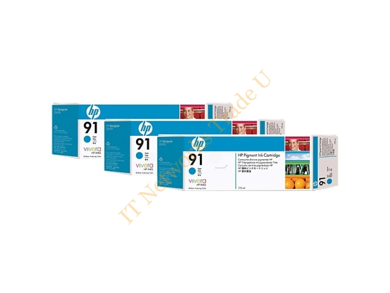 C9483A - HP C9483A (91) Ink cartridge cyan, 775ml, Pack qty 3 Printer