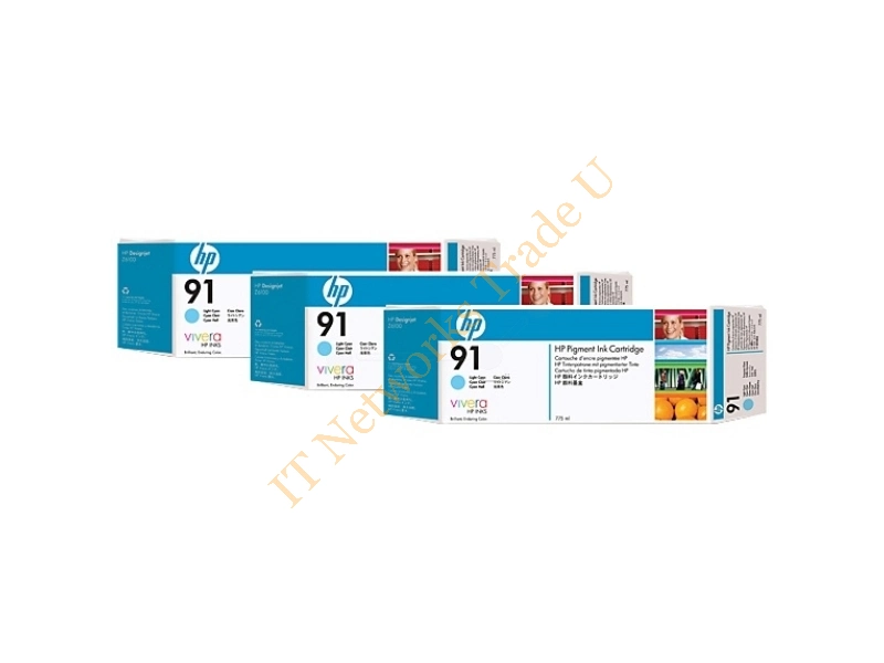 C9486A - HP C9486A (91) Ink cartridge bright cyan, 775ml, Pack qty 3 Printer