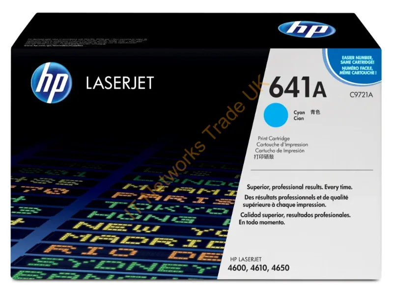 C9721A HP 641A Toner Cartridge (Cyan)  Color LaserJet 4600/4650 Series Printer