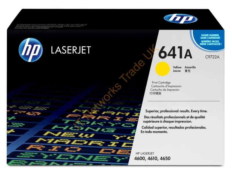 C9722A HP 641A Toner Cartridge (Yellow)  Color LaserJet 4600/4650 Series Printer
