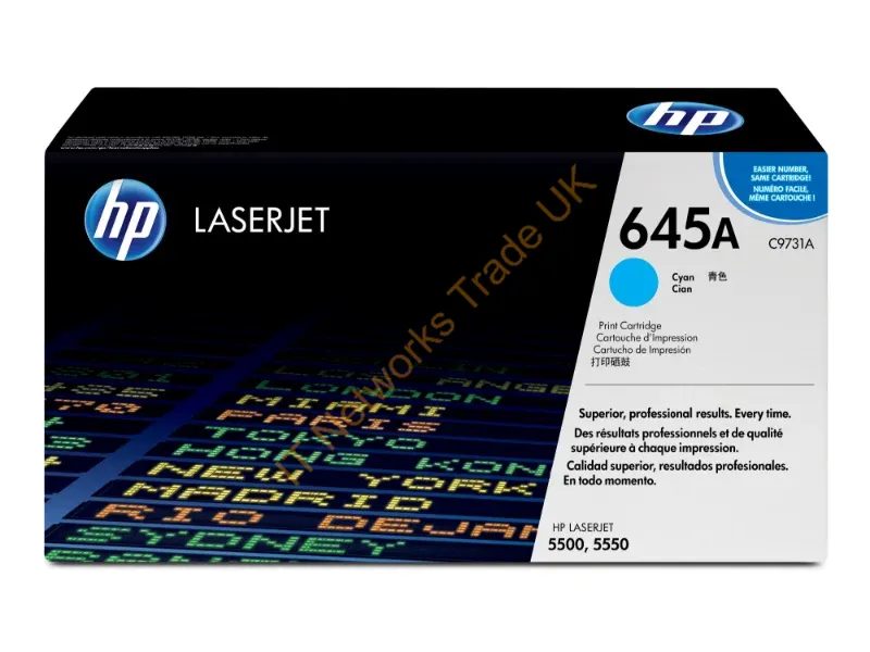 C9731A HP 645A Toner Cartridge (Cyan)  Color LaserJet 5500/5550 Series Printer