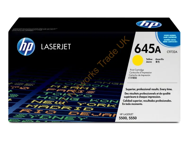 C9732A HP 645A Toner Cartridge (Yellow)  Color LaserJet 5500/5550 Series Printer