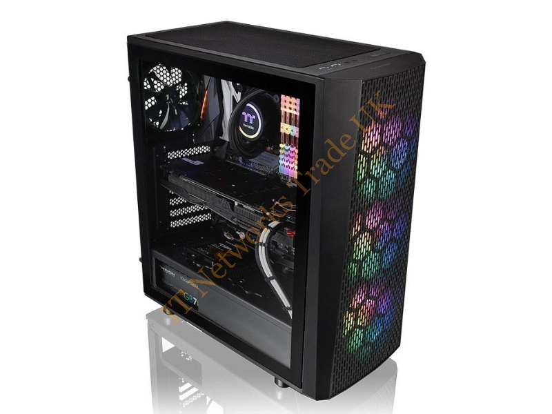 CA-1L7-00M1WN-02 Thermaltake CA-1L7-00M1WN-02 Versa J24 Tempered Glass RGB Edition Computer Case Chassis w/ 3x RGB Fans Desktop System Accessory