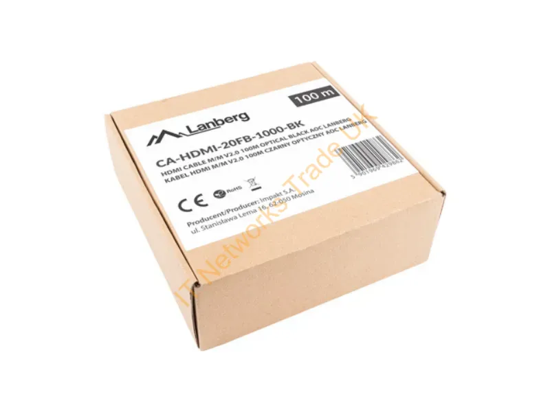 CA-HDMI-20FB-1000-BK - Lanberg CA-HDMI-20FB-1000-BK HDMI cable 100 m HDMI Type A (Standard) Black, Silver