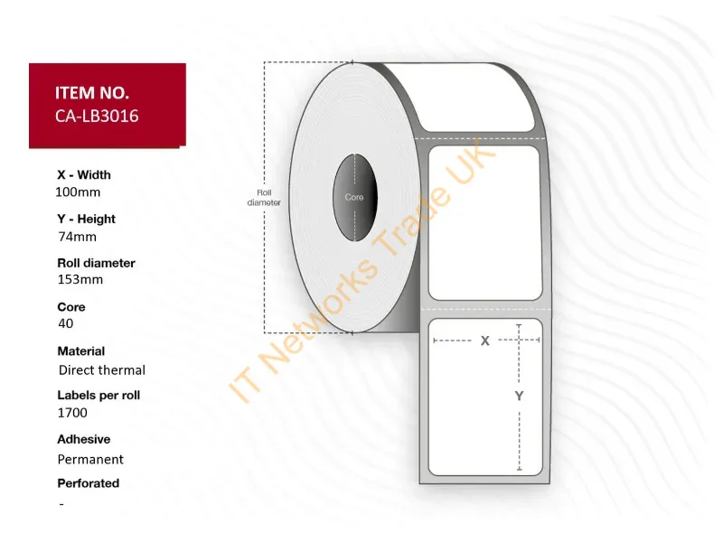 CA-LB3016 - Capture CA-LB3016 printer label White