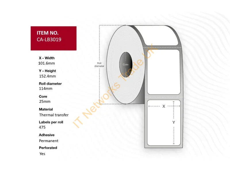CA-LB3019 - Capture CA-LB3019 printer label White