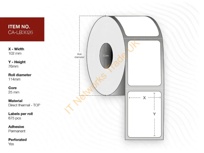 CA-LB3026 - Capture CA-LB3026 printer label White