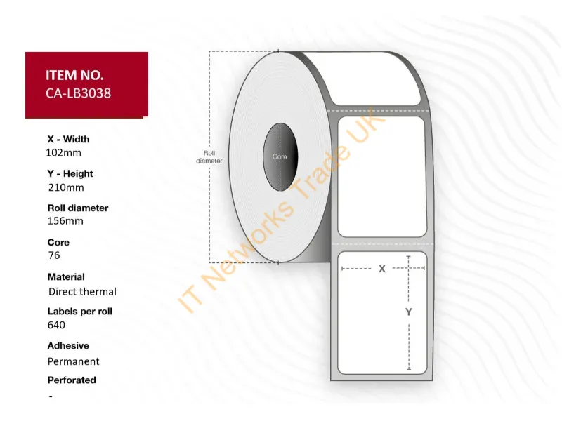 CA-LB3038 - Capture CA-LB3038 printer label White