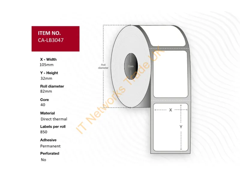 CA-LB3047 - Capture CA-LB3047 printer label White