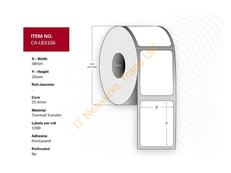 CA-LB3106 - Capture CA-LB3106 printer label White