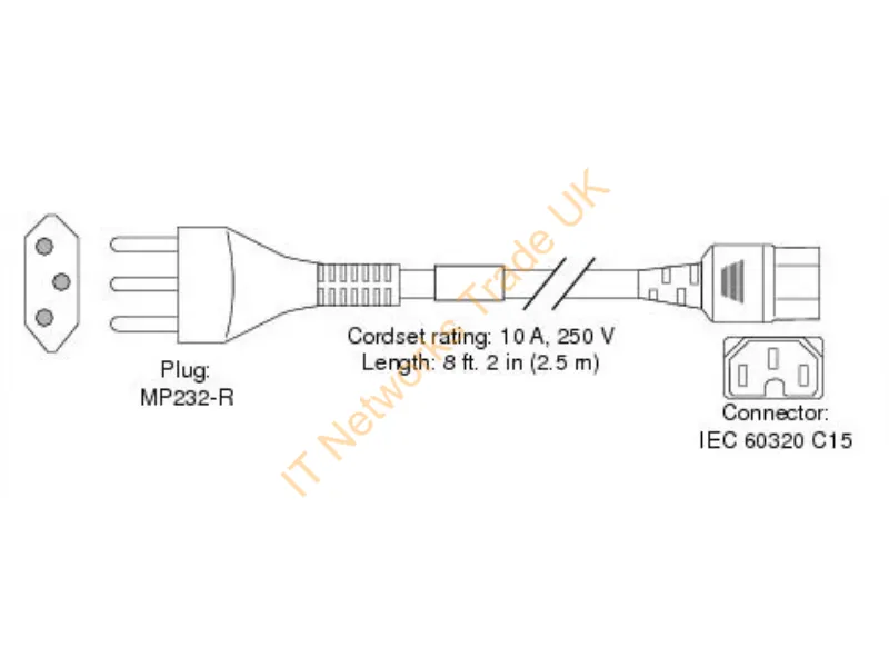 CAB-C15-ACS= - Cisco CAB-C15-ACS= power cable 2.5 m SEV 1011 C15 coupler