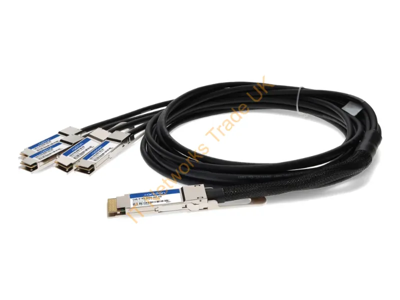 CAB-D-4Q-400G-3M-AO - Addon Networks Cab-D-4Q-400G-3M-Ao Infiniband/Fibre Optic Cable 118.1" (3 M) Qsfp-Dd 4X Qsfp56 Dac Black, Stainless Steel