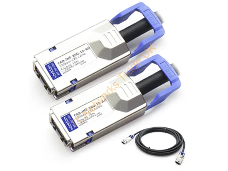 CAB-INF-28G-15-AO - Addon Networks Cab-Inf-28G-15-Ao Infiniband/Fibre Optic Cable 590.6" (15 M) Cx4 Black