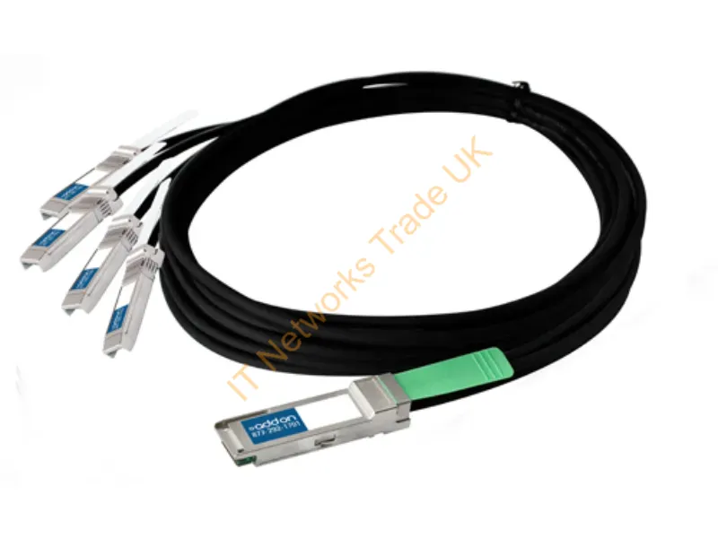 CAB-Q-S-5M-AO - Addon Networks Qsfp+ / 4Xsfp+, 5M Infiniband/Fibre Optic Cable 196.9" (5 M) Qsfp+ 4 X Sfp+ Black