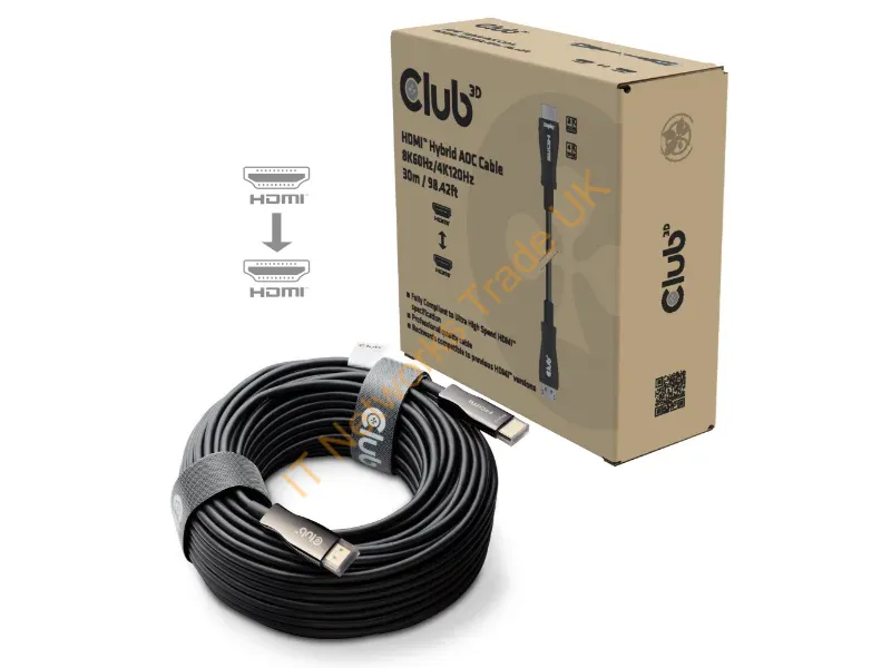 CAC-1392 - CLUB3D HDMI� Hybrid AOC Cable 8K60Hz/4K120Hz 30m / 98.42 ft