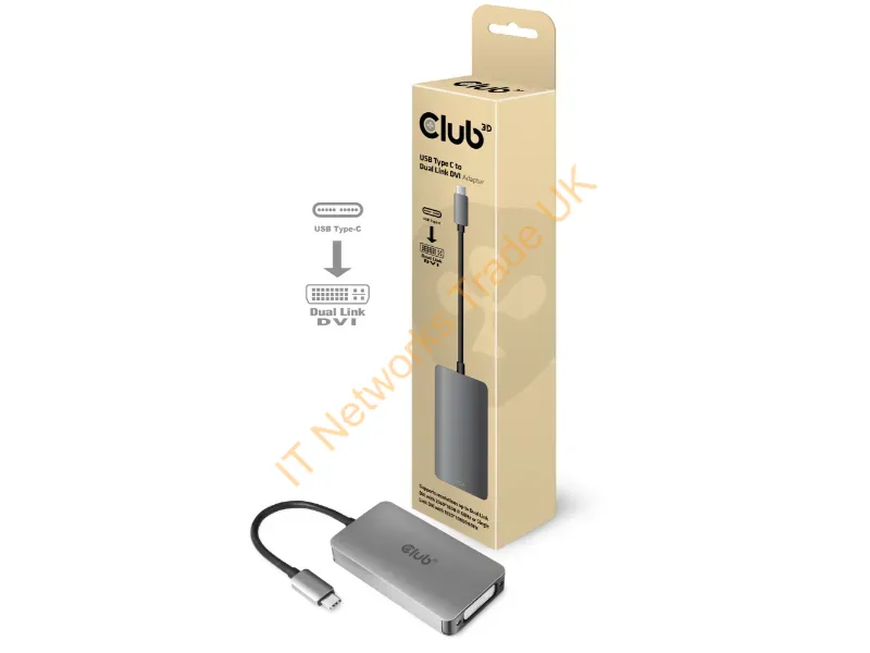 CAC-1510 - CLUB3D USB3.2 Gen1 Type-C to Dual Link DVI-D HDCP ON version Active Adapter M/F