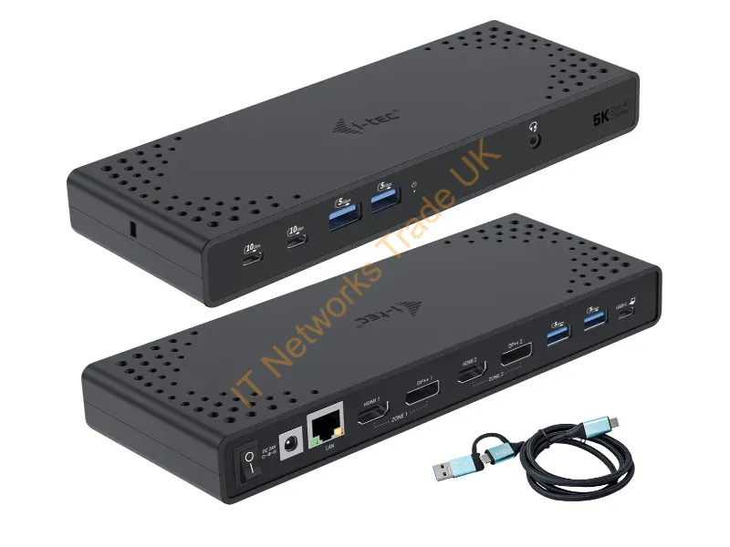 CADUA4KDOCKPDL2 - i-tec USB 3.0 / USB-C / Thunderbolt 3 Dual Display Docking Station Gen2 + Power Delivery 100W