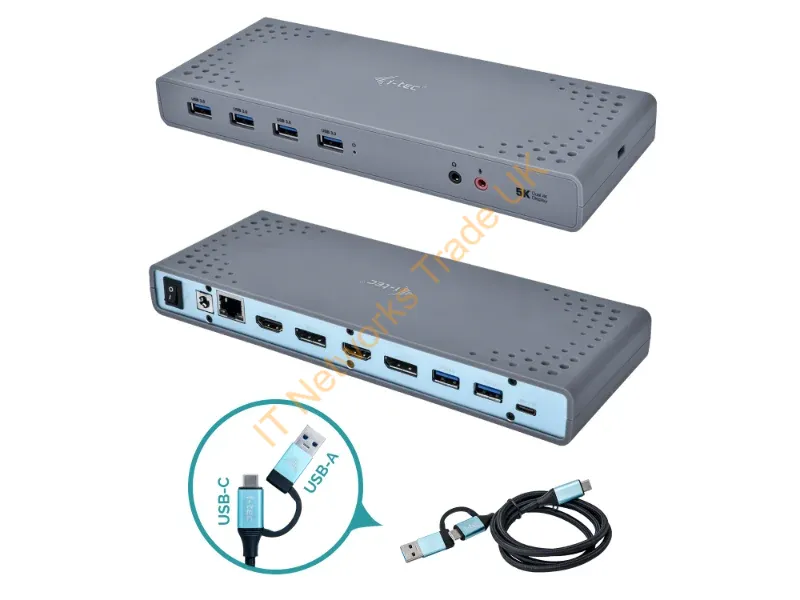 i-tec USB 3.0 / USB-C 5K Universal Dual Display Docking Station Accessory