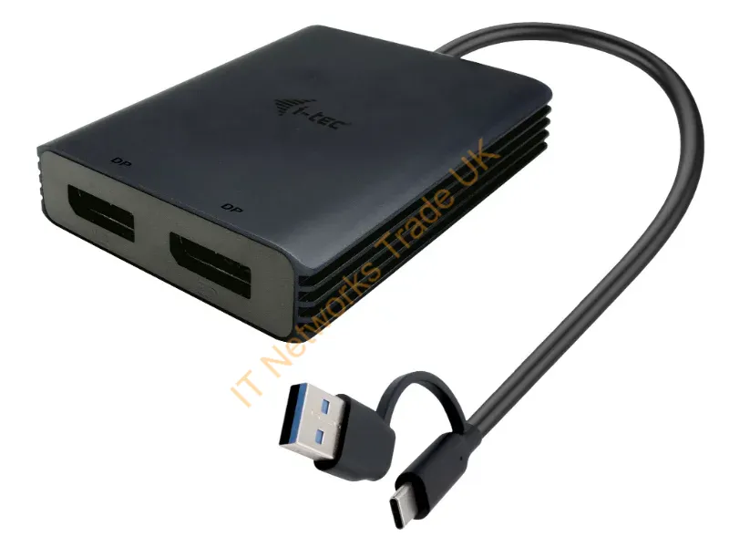 CADUAL4KDP - i-tec USB-A/USB-C Dual 4K/60 Hz DisplayPort Video Adapter