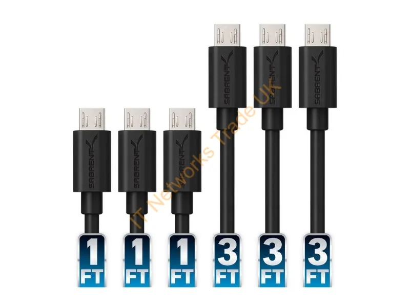 CB-U631-PK50 - Sabrent Cb-U631-Pk50 Usb Cable Usb 2.0 Usb A Micro-Usb B Black