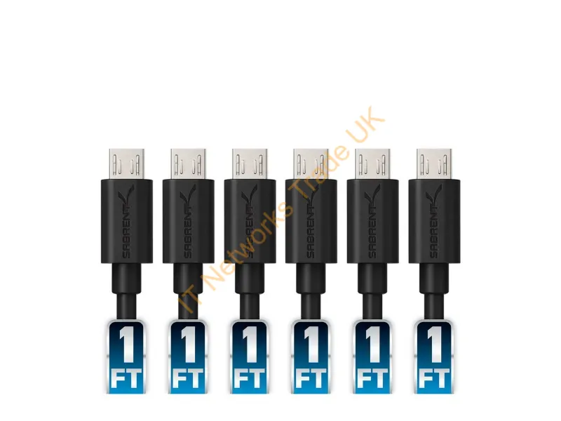 CB-UM61-PK50 - Sabrent Cb-Um61-Pk50 Usb Cable Usb 2.0 12" (0.305 M) Usb A Micro-Usb B Black