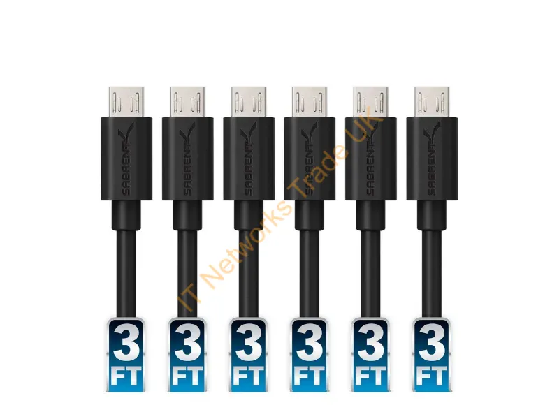 CB-UM63-PK50 - Sabrent Cb-Um63-Pk50 Usb Cable Usb 2.0 36" (0.914 M) Usb A Micro-Usb B Black