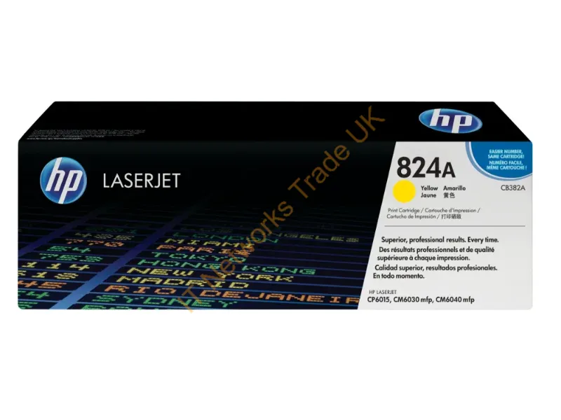 CB382A HP 824A Toner Cartridge (Yellow)  Color LaserJet CP6015/CM6040 Series Printer