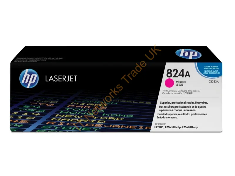 CB383A HP 824A Toner Cartridge (Magenta)  Color LaserJet CP6015/CM6040 Series Printer