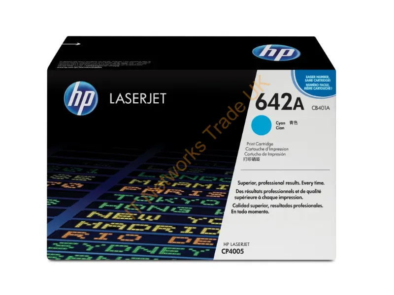 CB401A HP 642A Cyan Toner Cartridge  Color LaserJet CP4005 Series Printer