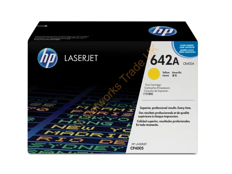 CB402A HP 642A Yellow Toner Cartridge  Color LaserJet CP4005 Series Printer