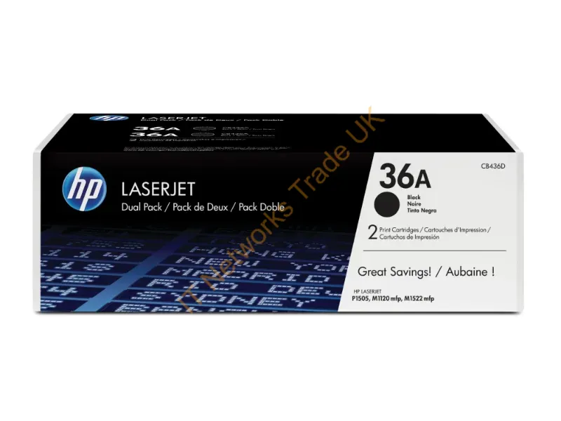 HP CB436AD (36A) Toner black, 2K pages, Pack qty 2 Accessory