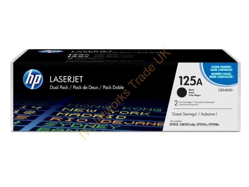 CB540AD HP Toner Cartridge (Black)  Color LaserJet CM1312/CP1215/CP1217/CP1514/CP1515/CP1518 Series Printer