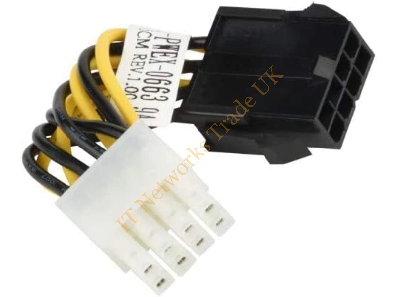 CBL-PWEX-0663 Supermicro CBL-PWEX-0663 PCIe 8 pin male (black) to CPU 8 pin female (white) Power Adapter, 5cm, 18AWG, 1 cable per passive GPU