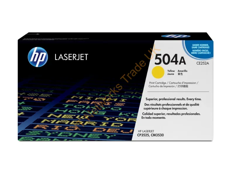 CE252A HP 504A Yellow Toner Cartridge Yellow Laser 7000 Page 1 Each