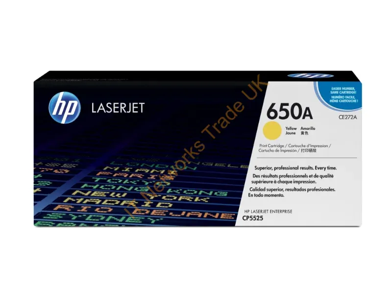 CE272A HP 650A Yellow LaserJet Toner Cartridge Yellow Laser 15000 Page