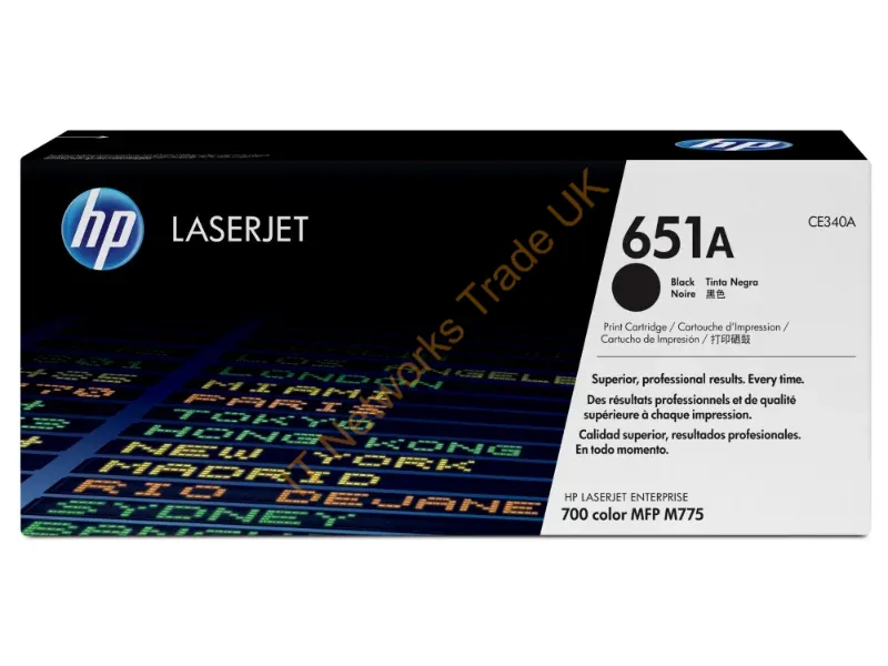 CE340A HP 651A Black Toner Cartridge  LaserJet Printer