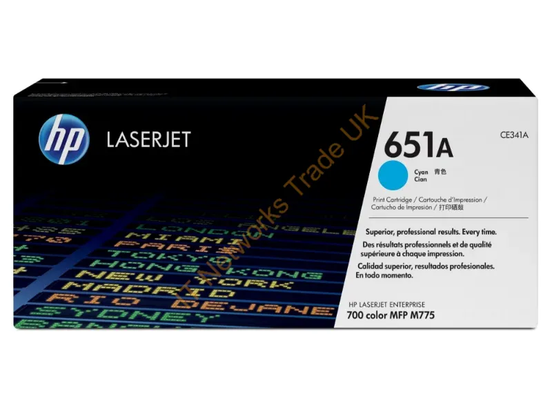 CE341A HP 651A Cyan Toner Cartridge  LaserJet Printer