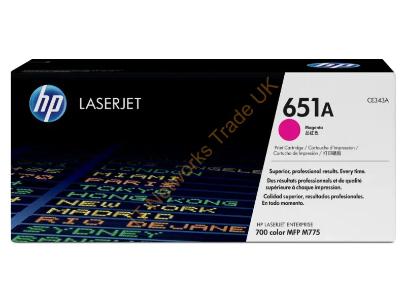CE343A HP 651A Magenta Toner Cartridge  LaserJet Printer