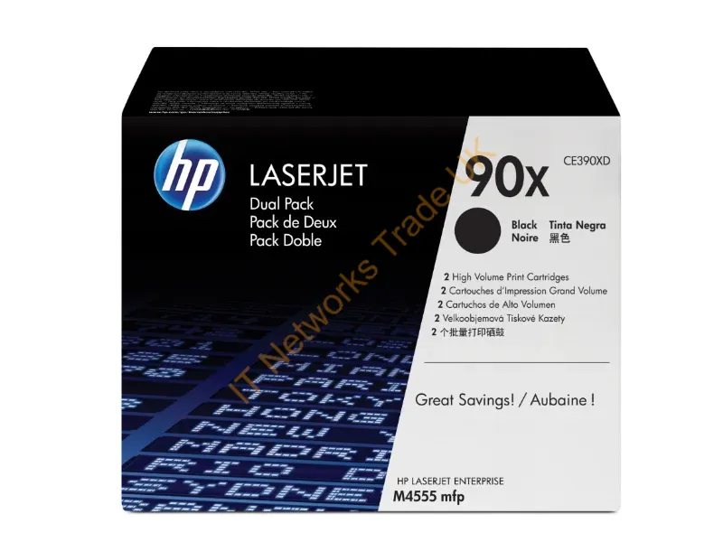 CE390XD HP 90X Toner Cartridge Twin Pack  LaserJet M4555 Series Printer