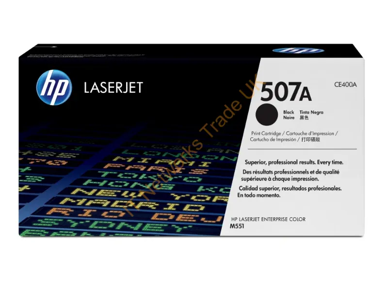 CE400A HP 507A Black Toner Cartridge  LaserJet Enterprise M551 Series Color Laser Printers