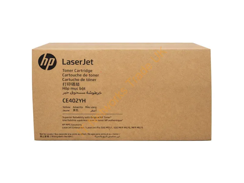 CE402YH - HP CE402YH/507A Toner cartridge yellow Contract, 17K pages ISO/IEC 19798 for HP LaserJet EP 500