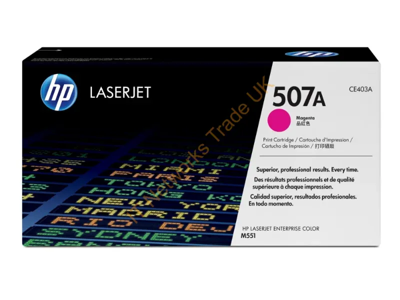 CE403A HP 507A Magenta Toner Cartridge  LaserJet Enterprise M551 Series Color Laser Printers