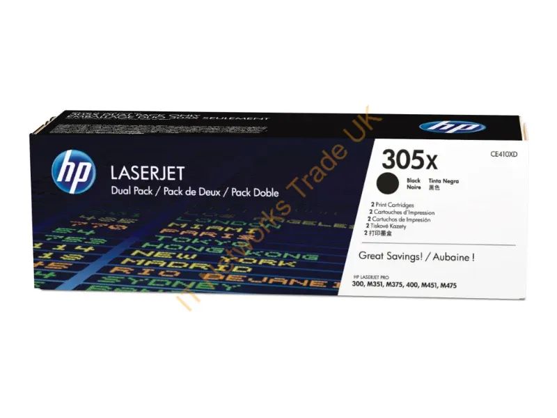 HP CE410XD (305X) Toner black, 4K pages, Pack qty 2 Accessory