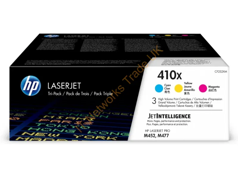 CF252XM - HP CF252XM (410X) Toner MultiPack, 5K pages, Pack qty 3 Accessory