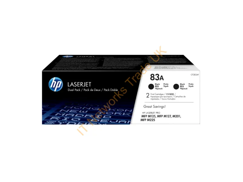 HP CF283AD (83A) Toner black, 1.5K pages, Pack qty 2 Accessory