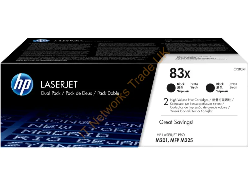 HP CF283XD (83X) Toner black, 2.2K pages, Pack qty 2 Accessory
